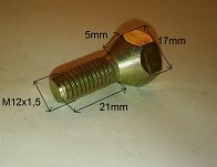 Śruba koła  M10 x 1,50 x 21 kl.17 stożek 126p ST - 2