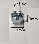 Nakrętka  M  8 x 1,25 x  9 koronkowa - 2