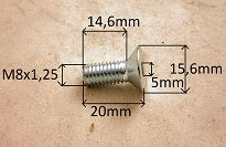 Śruba M   8x   20 łeb stożkowy imbus FSO, PN - 2